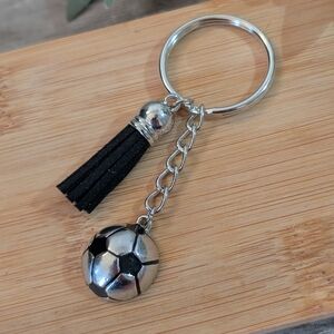 2 For $15 | Soccer Ball Keychain with Black Tassel | Handcrafted By Me